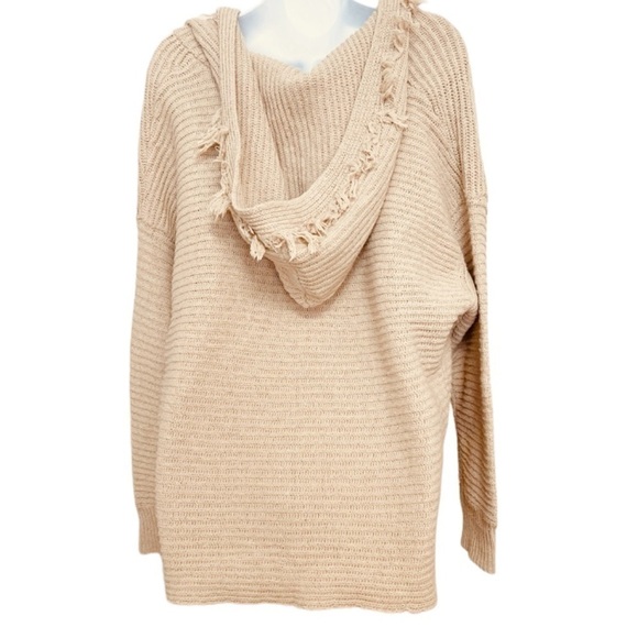 BiBi Fringe Trim Rib Knit Hoodie - Picture 5 of 7